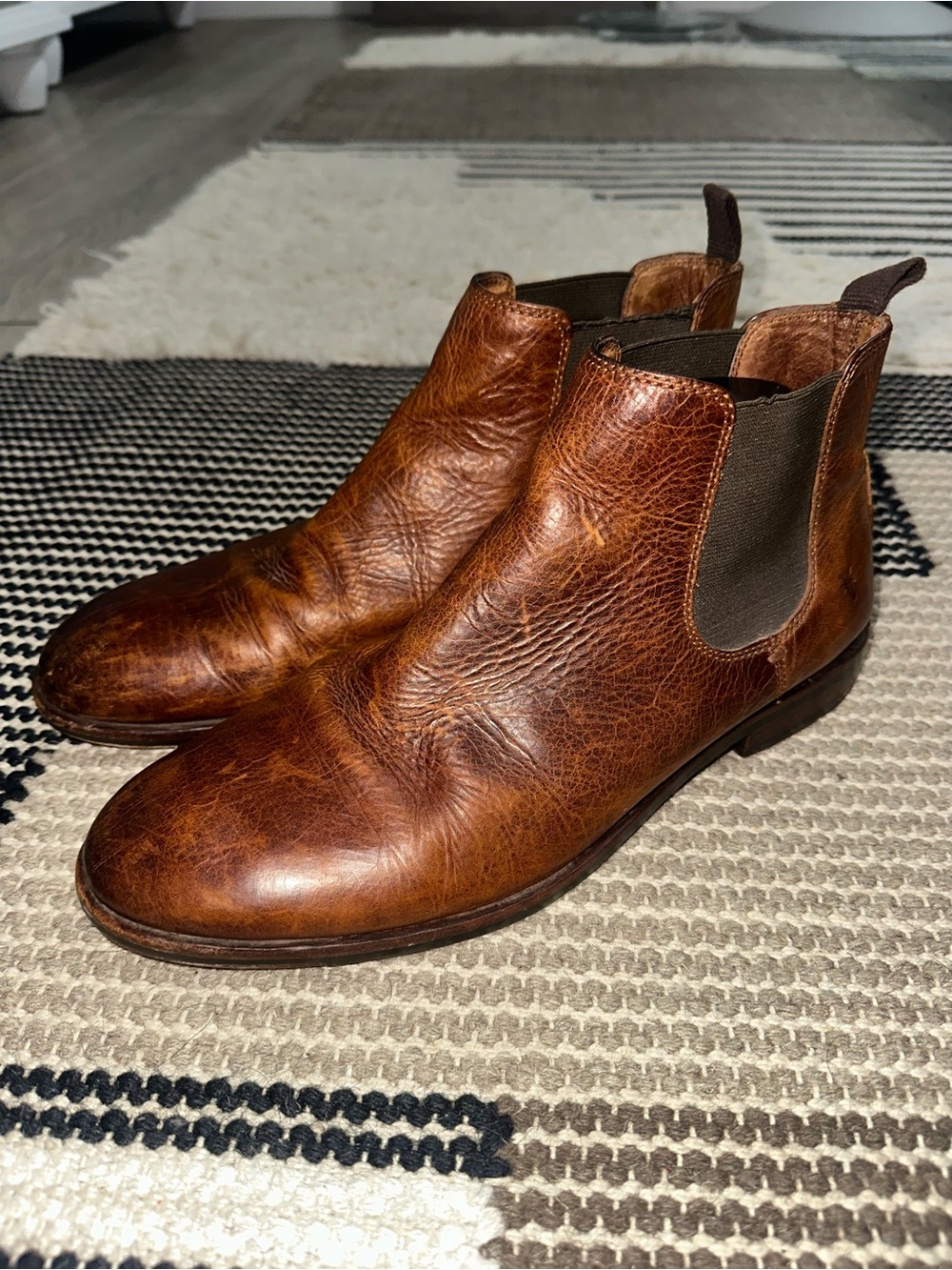 Frye Tyler Chelsea Brown Leather Slip On Boots Men’s Sz 9.5